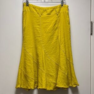 Sherry Taylor Yellow A-Line Women's Skirt Size Medium